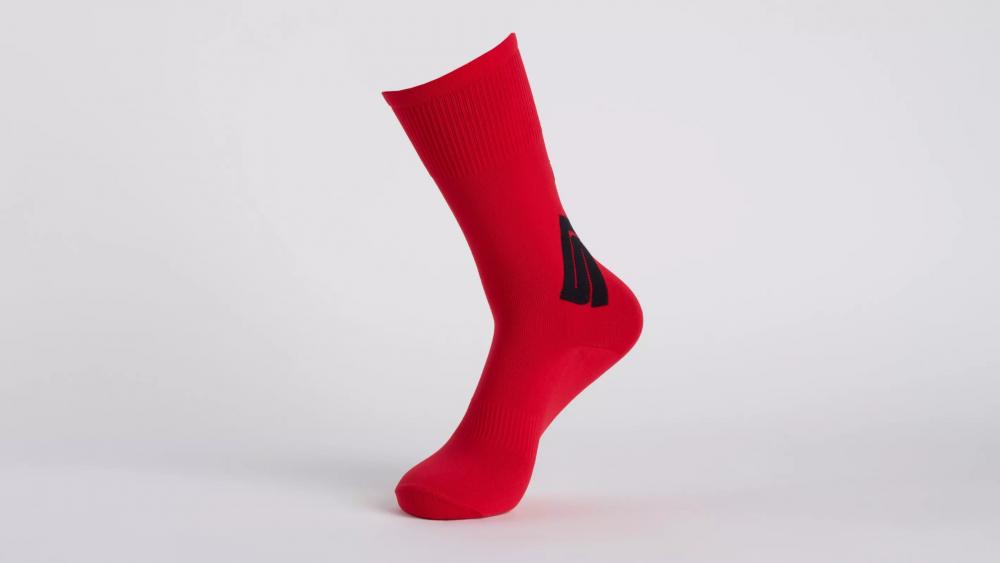 TAGGED SOCK BLK/RED M - Hochwertige Sportsocken Schwarz/Rot Größe M - Bekleidung