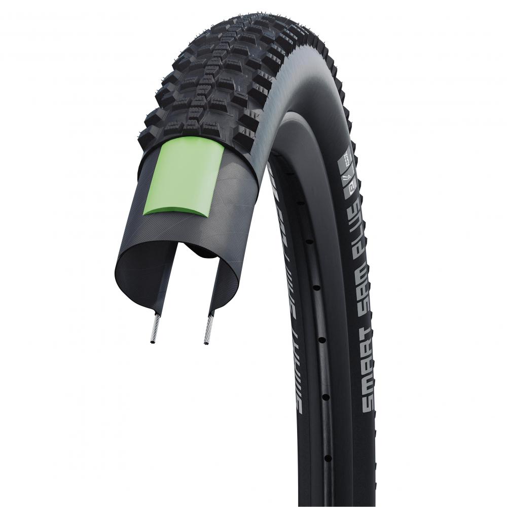 Schwalbe Smart Sam PLUS Drahtreifen 26x2.10 Querschnitt mit Double Defense Pannenschutz.