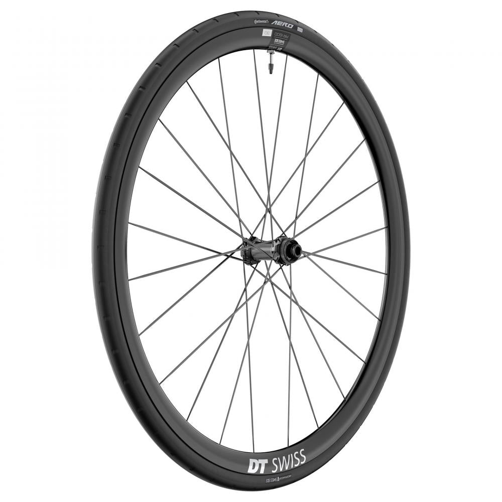 DT Swiss Laufrad AR 1600 Spline 30 622 x 30 mm Schwarz - aerodynamisches Disc-Rennrad-Vorderrad
