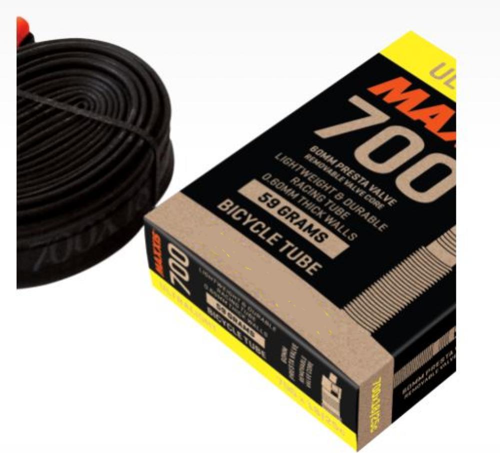 Maxxis UltraLight Fahrradschlauch 28x0.85-1.25", 23-32/622, 700x23/32C SV 48mm, Butyl, 0,6mm Wandstärke