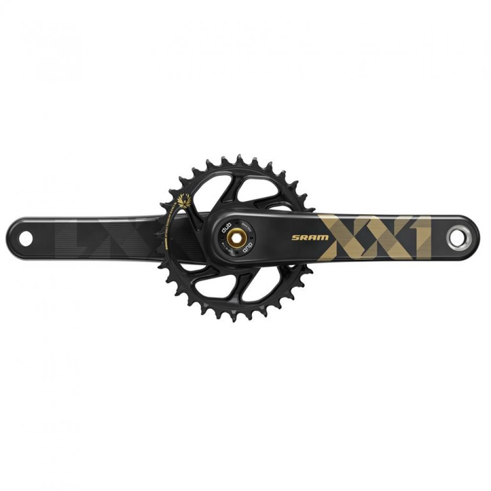 SRAM XX1 Eagle DUB Kurbelgarnitur 175 mm 34T schwarz-gold - maximale Performance für 1x12-Antriebe