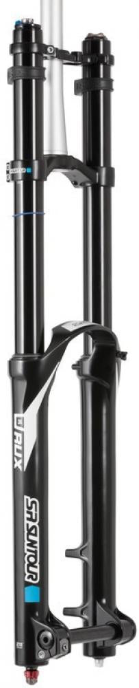 Federgabel SR Suntour RUX 38 Boost 27.5 Zoll schwarz matt mit 200mm Federweg und QLC-Steckachse.