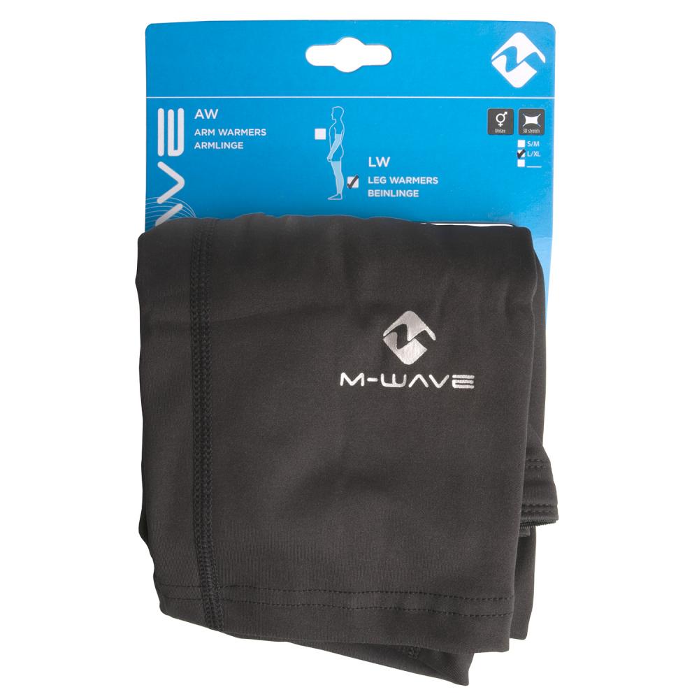 M-WAVE LW Beinlinge 1 Paar Größe S/M - elastisch mit 3D-Technologie, schnelltrocknend, kleines Packmaß, Material 80% Polyamid 20% Elasthan