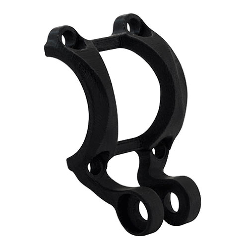 Schwarze Humpert Ergotec Fahrrad Vorbaukappe mit integrierter Halterung für Lenker 31-31.8mm.