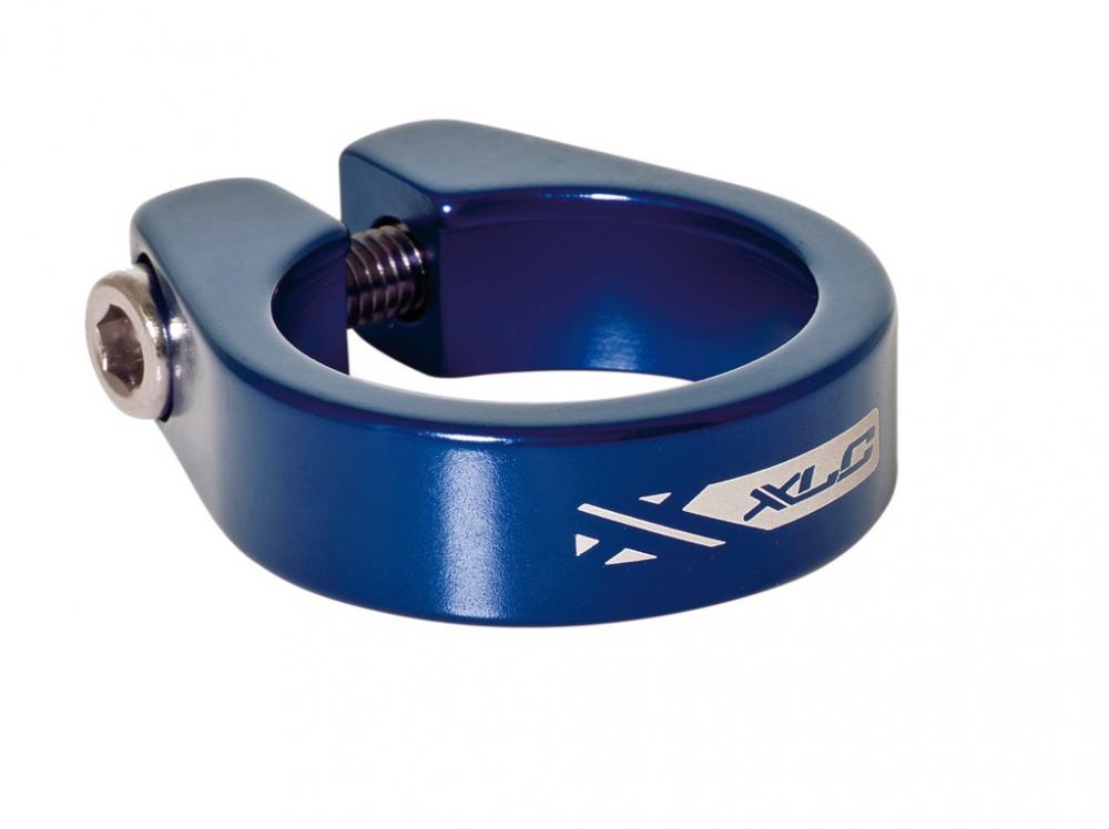 XLC Sattelstütz-Klemmring PC-B09, blau, Alu, Ø 34,9mm, mit Innensechskant-Schraube.