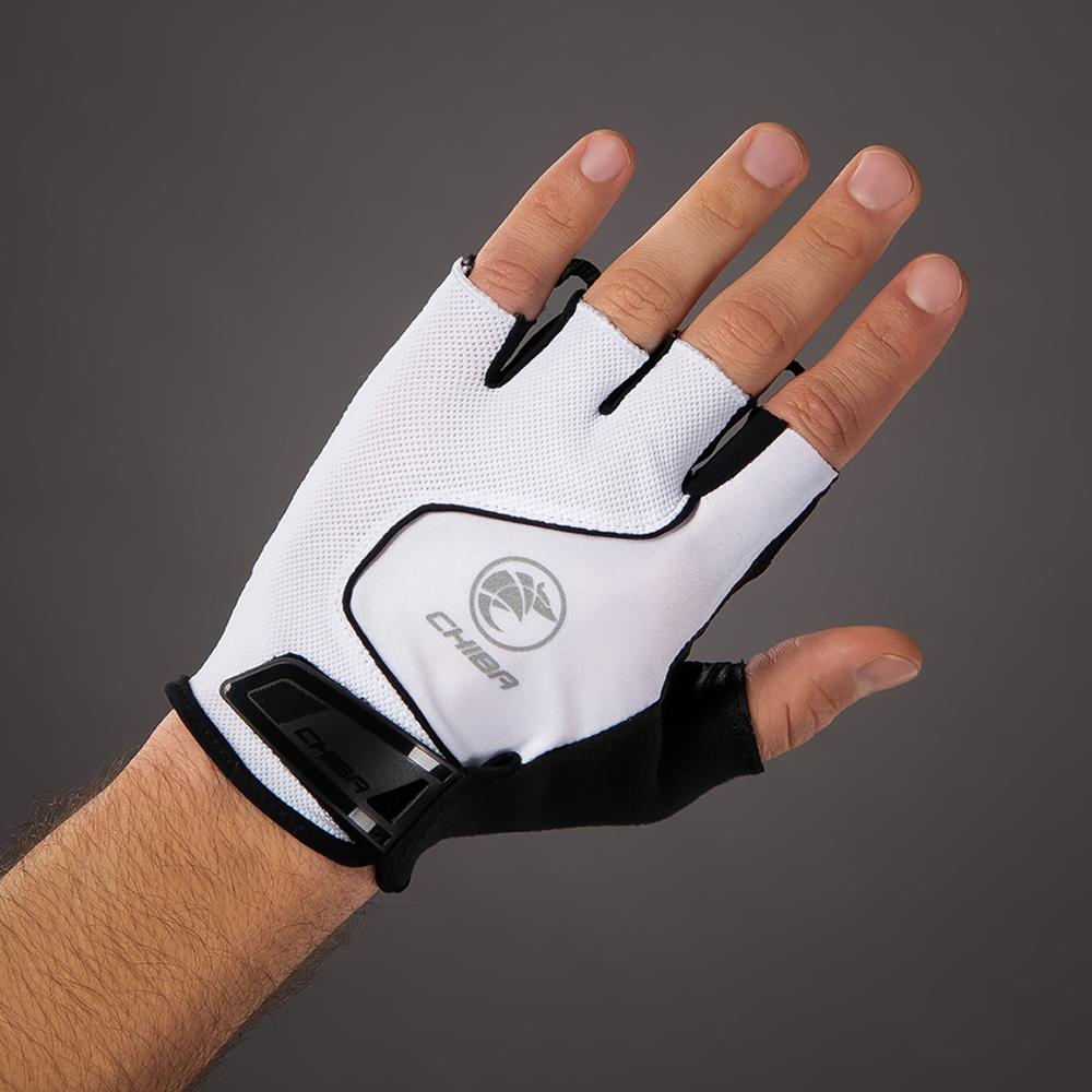 CHIBA Cool Air - Radhandschuhe kurz, weiß, Größe L, atmungsaktiv