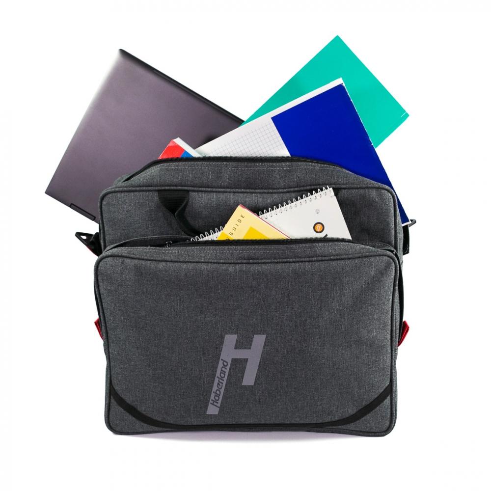 Haberland Frontträger-Tasche Office anthrazit - geräumige Laptop- & Bürotasche für KLICKfix