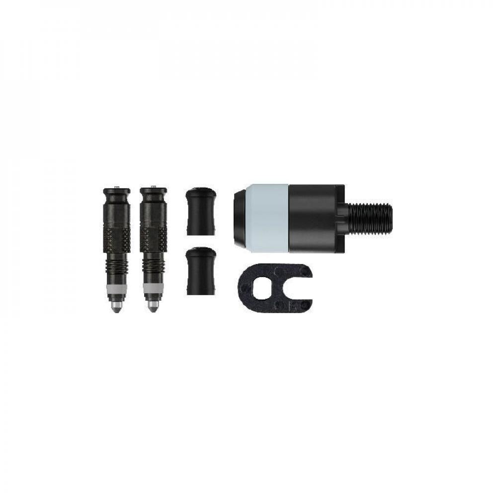 Schwalbe CLIK VALVE SV-SCV Umbaukit für Sclaverand-Ventile mit Ventileinsätzen, Kappen, Adapter und Werkzeug.