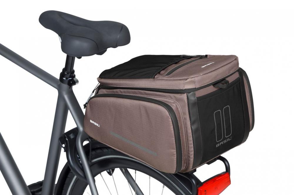 Basil Move MIK Gepäckträgertasche 10-26 Liter braun - wasserabweisend, erweiterbar, inkl. MIK-Adapterplatte