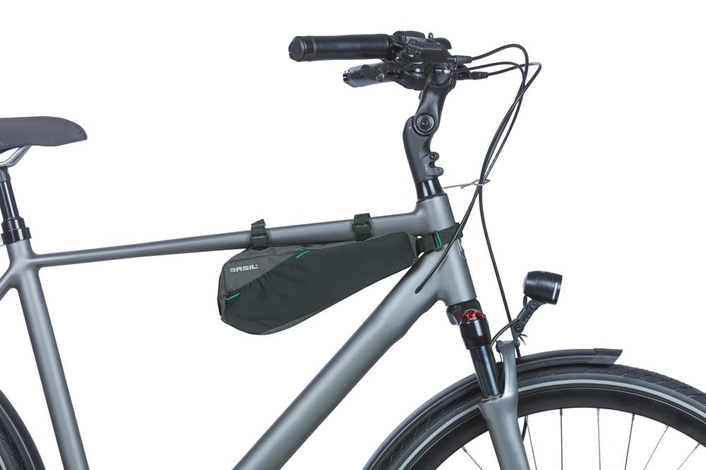 Basil Discovery 365D Rahmentasche M schwarz melee 1,8L, 29x7x11 cm, wasserdicht, Fahrradtasche