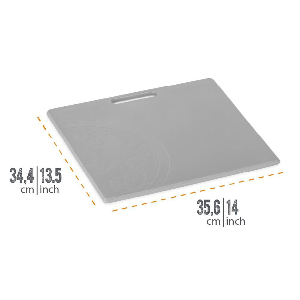 Petromax Schneide- und Trennbrett für Kühlbox KX50, Kunststoff, 34,4 x 35,6 cm, spülmaschinengeeignet, mit Ablaufrinne, ideal für Camping und Outdoor