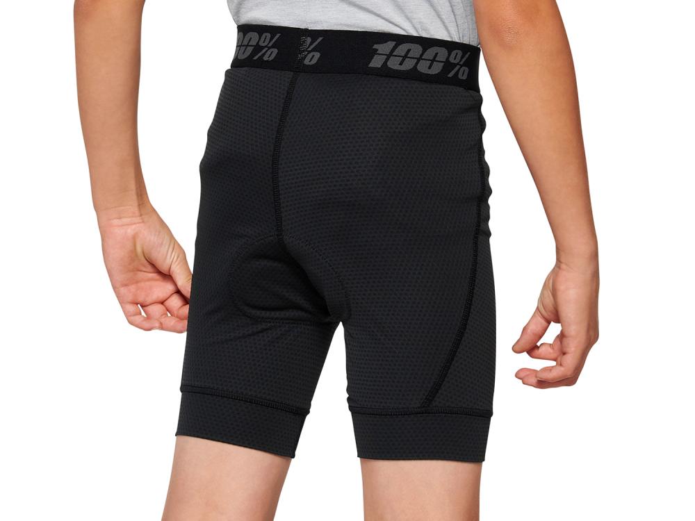 100% Ridecamp Youth Short w/ Liner 26" black - bequeme MTB-Kindershort für Trails
