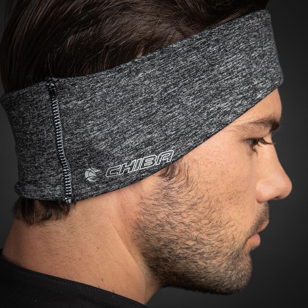 CHIBA Stirnband Pro Man - S/M, hellgrau, Thermostretch, reflektierend