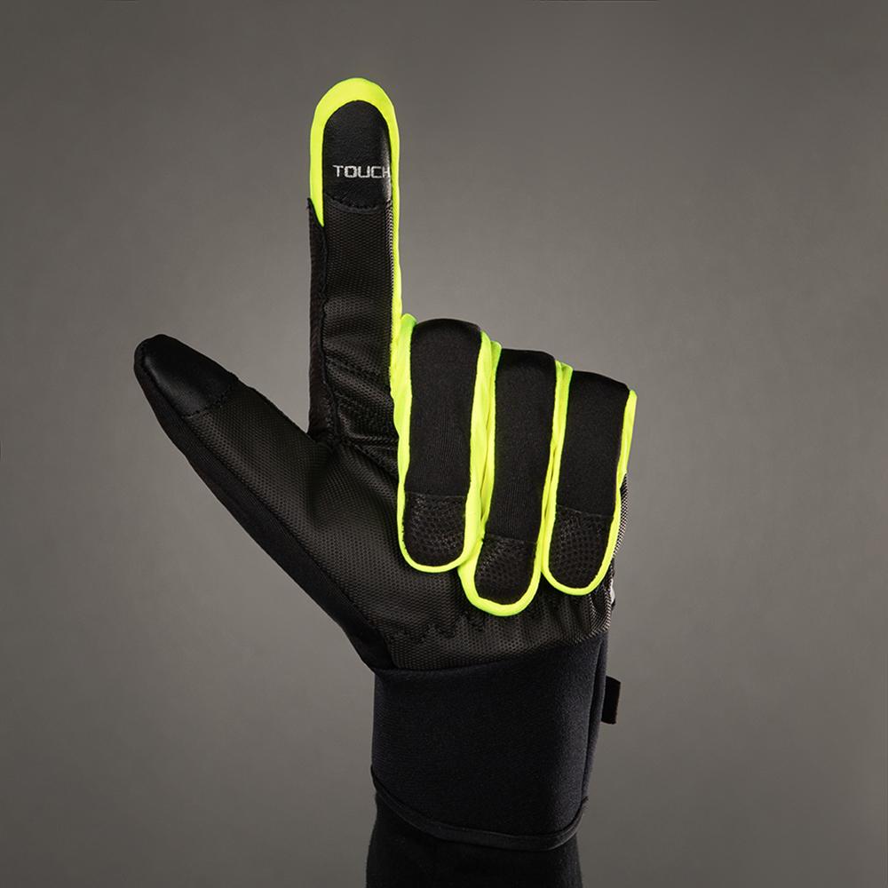 CHIBA Phantom - Radhandschuhe S schwarz/neongelb, winddicht & touchfähig