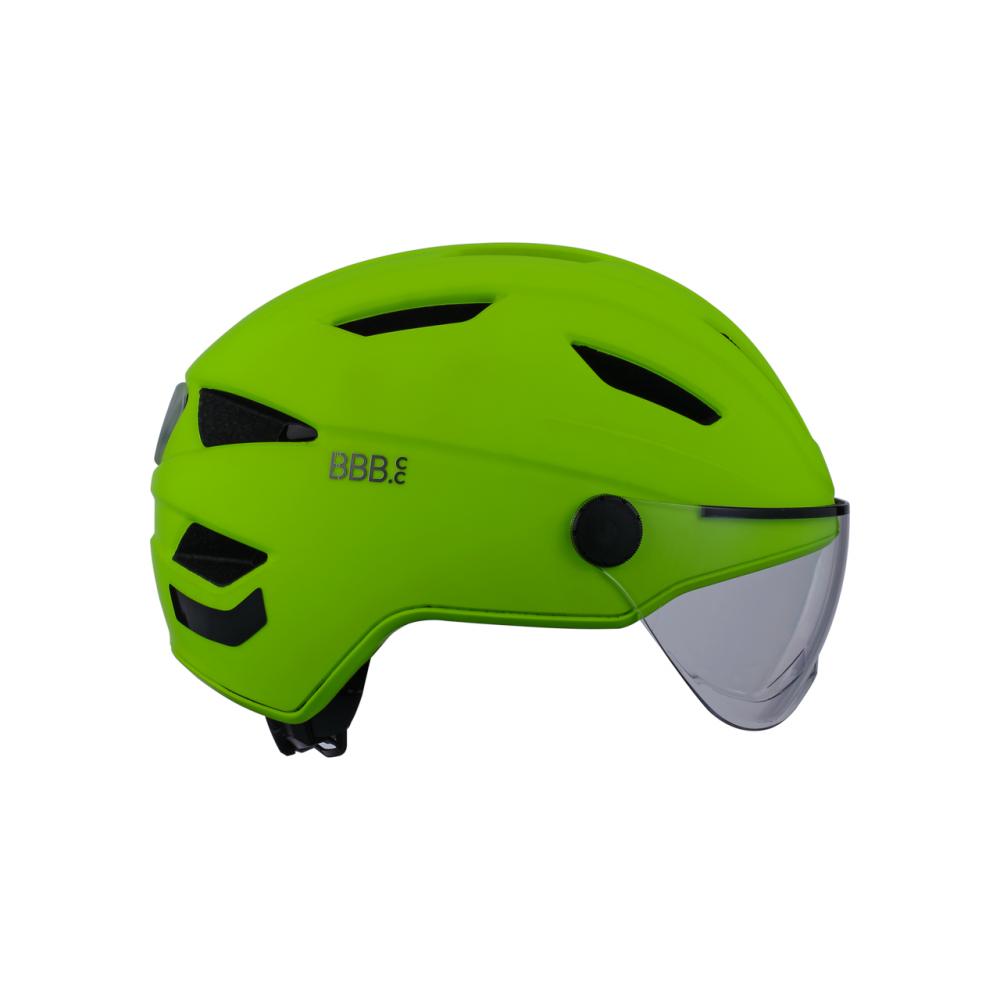 BBB Cycling Helm Move Faceshield L neon - sicherer E-Bike- & City-Helm mit Visier