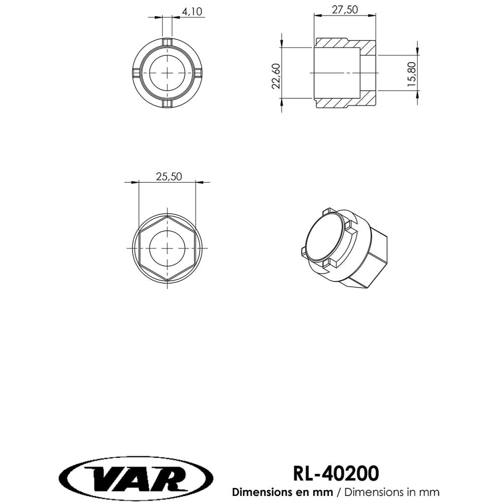 VAR VAR Kassetten/Zahnkränze Freilaufkörperabzieher RL-40200 ACS 14/15 Zähne - 15 Zähne