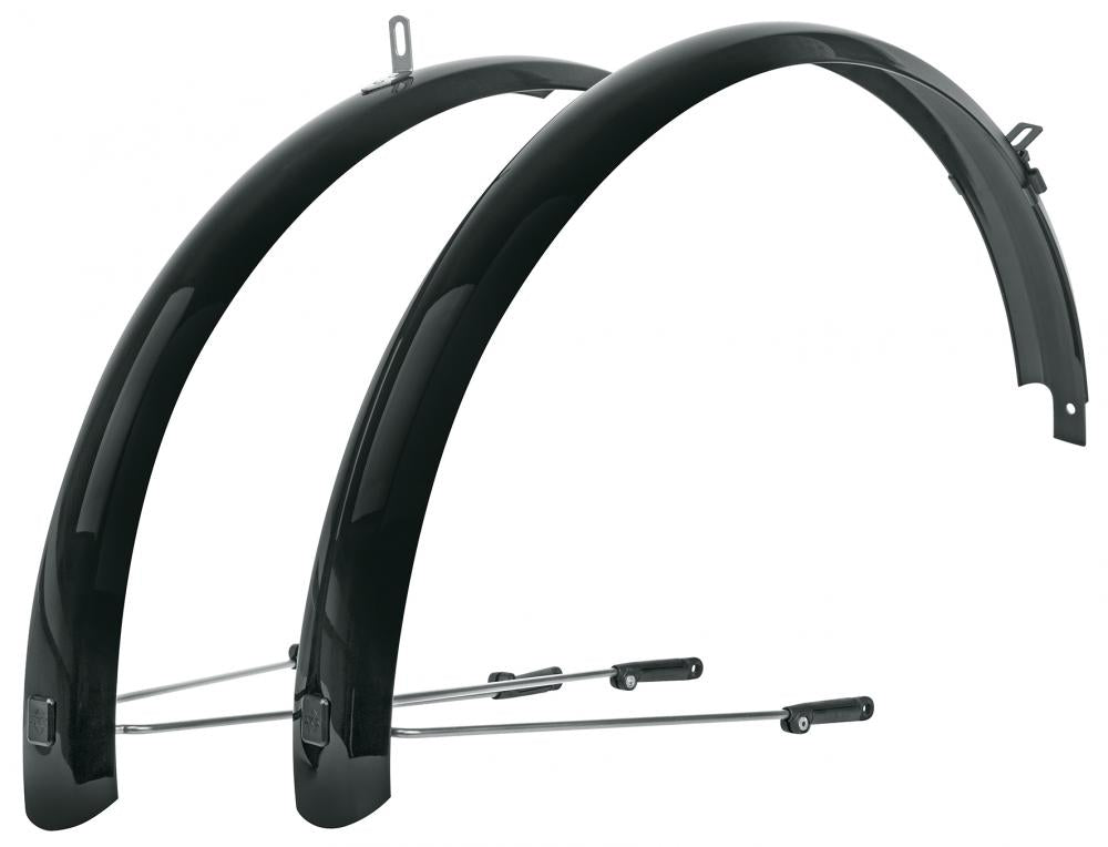 SKS BLUEMELS BASIC 24" Schutzblech-Set 53mm, schwarz, für Reifen 30-45mm, robuste Alu-Kunststoff-Konstruktion.