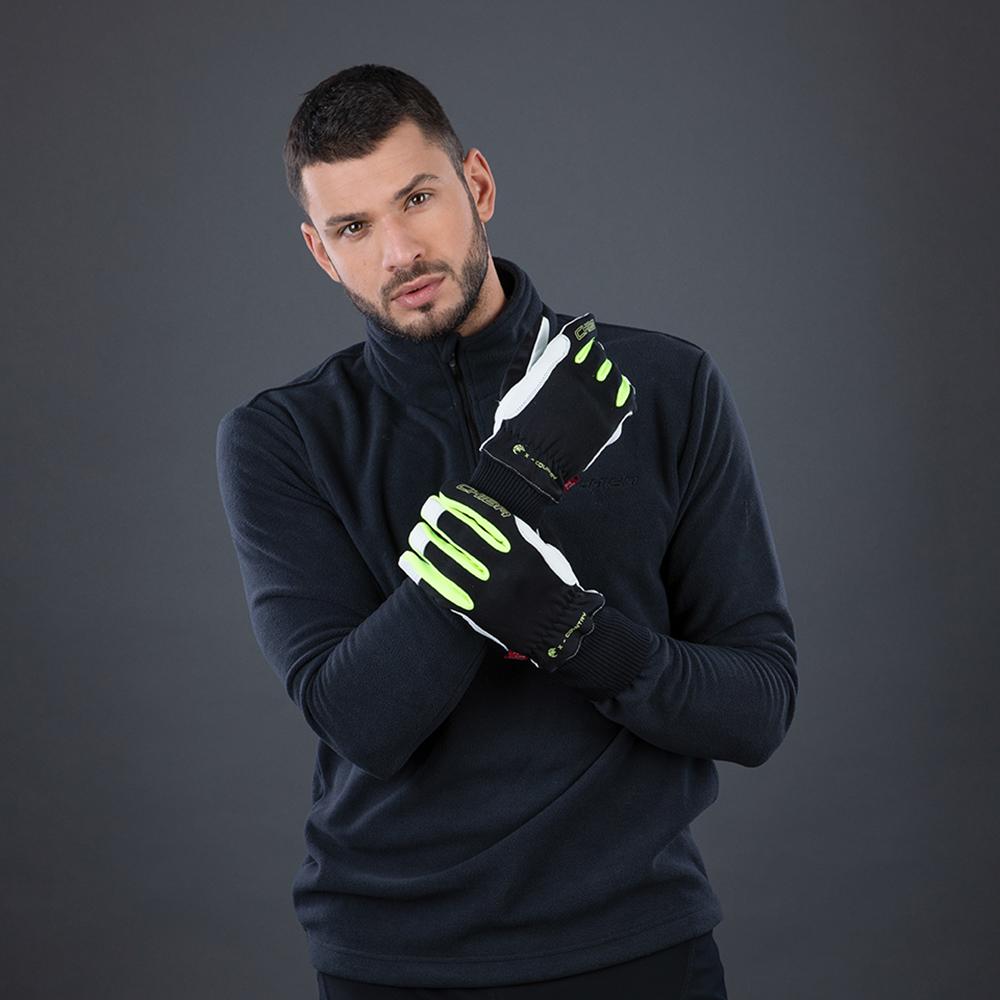 CHIBA Nordic Plus - Radhandschuhe, winddicht & atmungsaktiv, Größe 9, sz/neongel