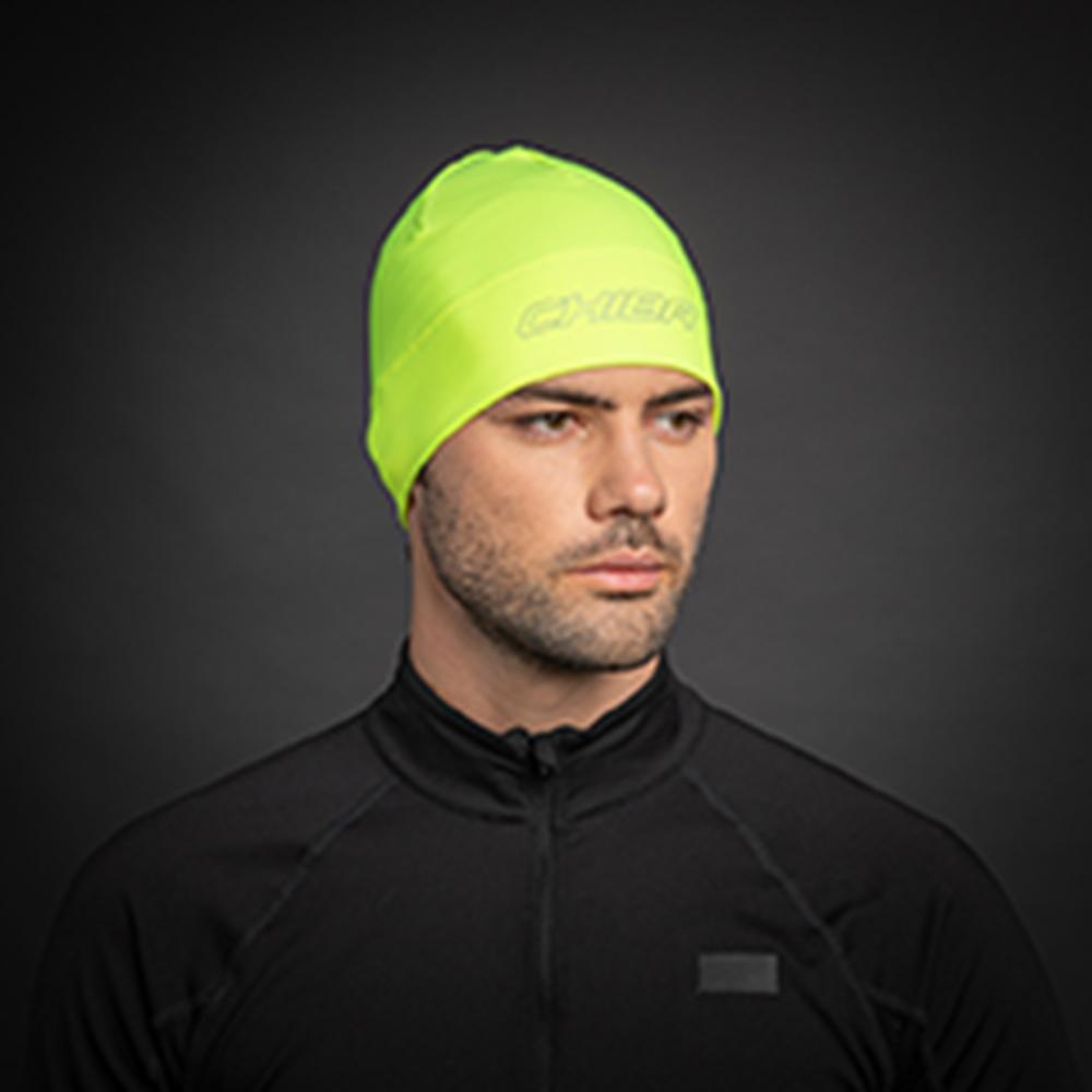 CHIBA Thermofleece Mütze - S/M, neongelb, atmungsaktiv, reflektierend