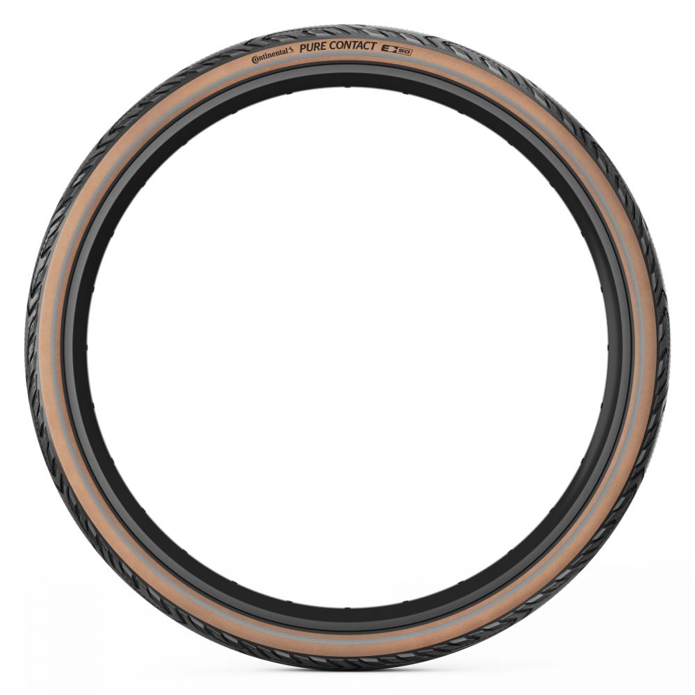 Continental Pure CONTACT 50-622 Faltreifen mit brauner Seitenwand und schwarzer Lauffläche.