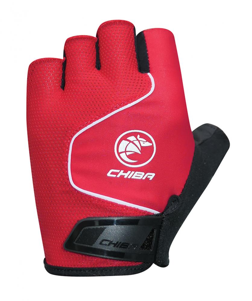 CHIBA Cool Air - Radhandschuhe kurzfinger, rot, S, atmungsaktiv, Gelpolster