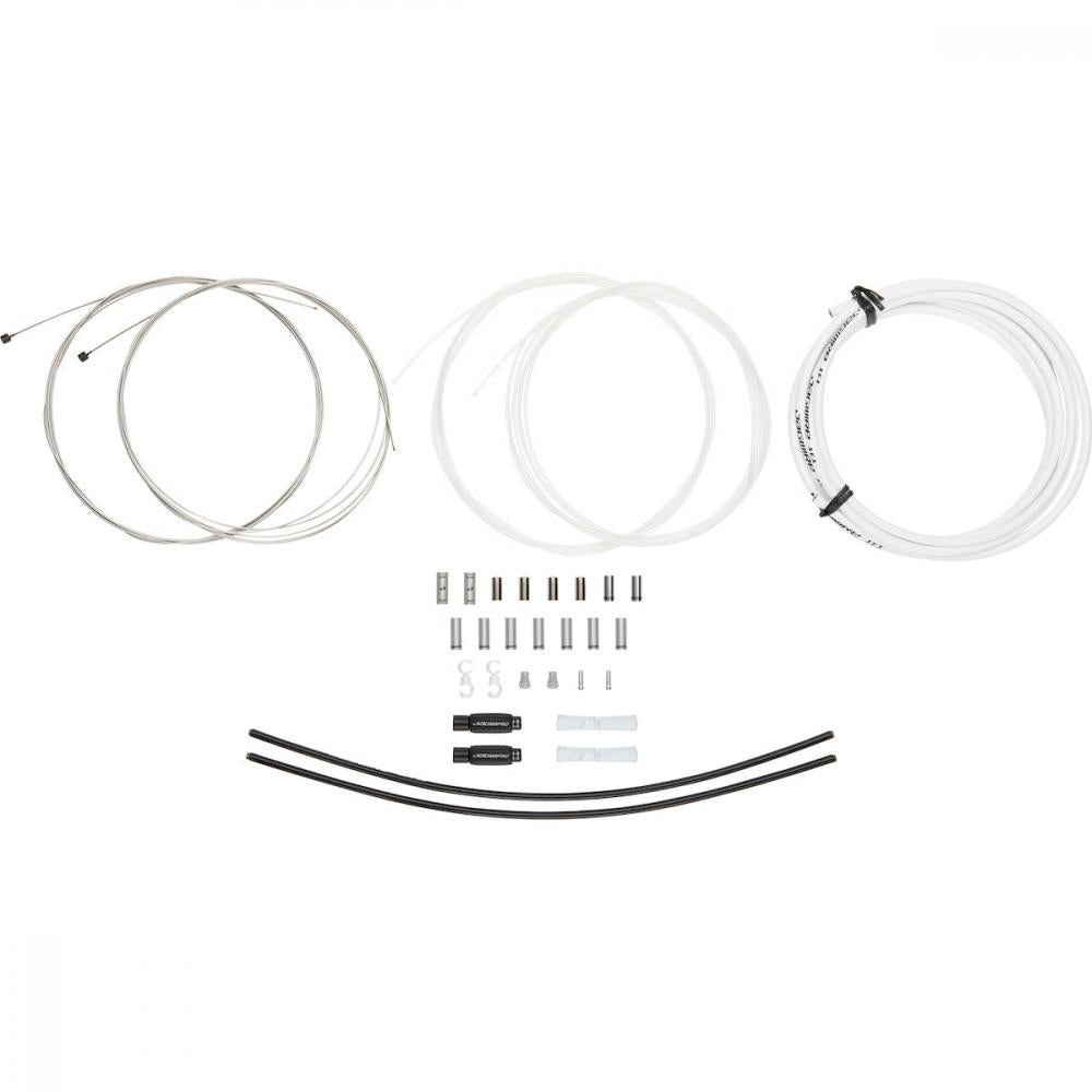 Jagwire Schaltzugset Road & Mountain Elite Sealed 2x Weiß - Durchgängiger Liner, Präzisionsschaltung