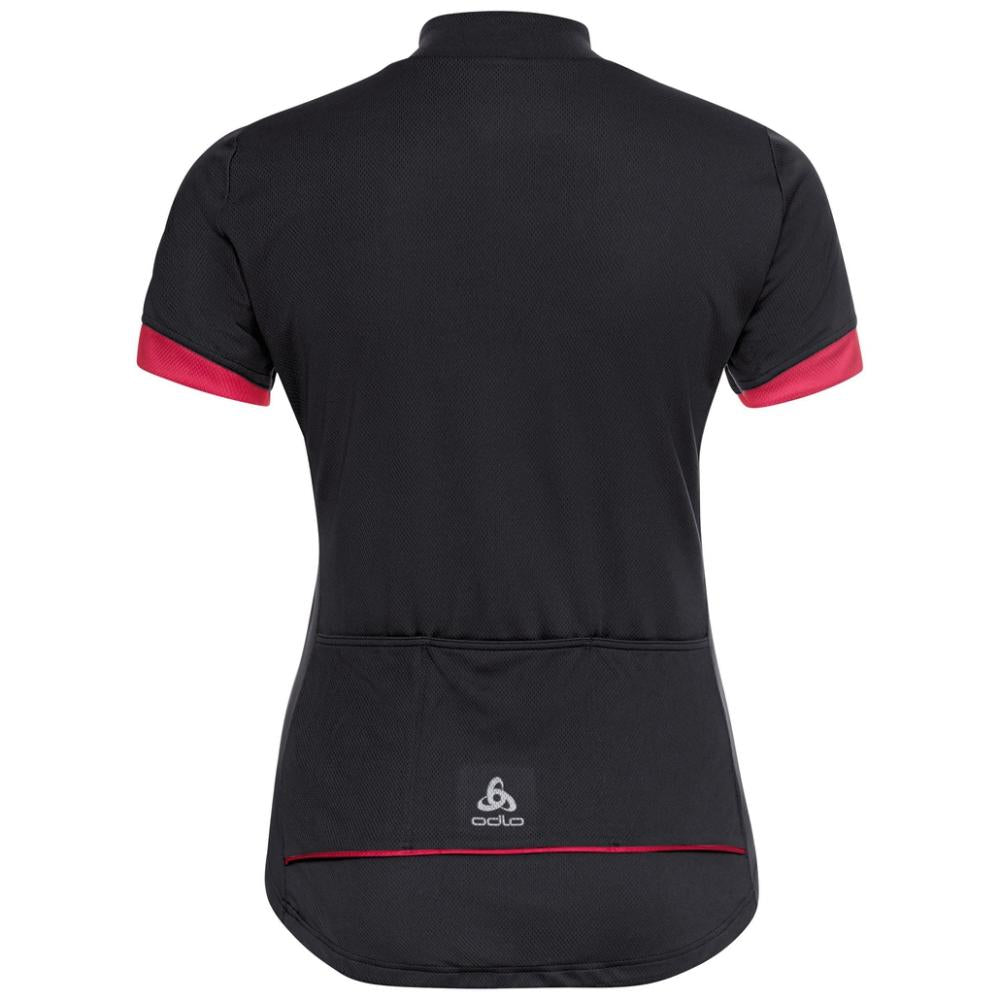 Odlo Women´s T-shirt 1/2 zip ESSENTIAL black paradise pink Größe M