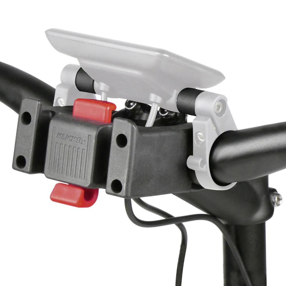 KLICKfix Spacer-Display Halterung am Fahrradlenker mit montiertem Display