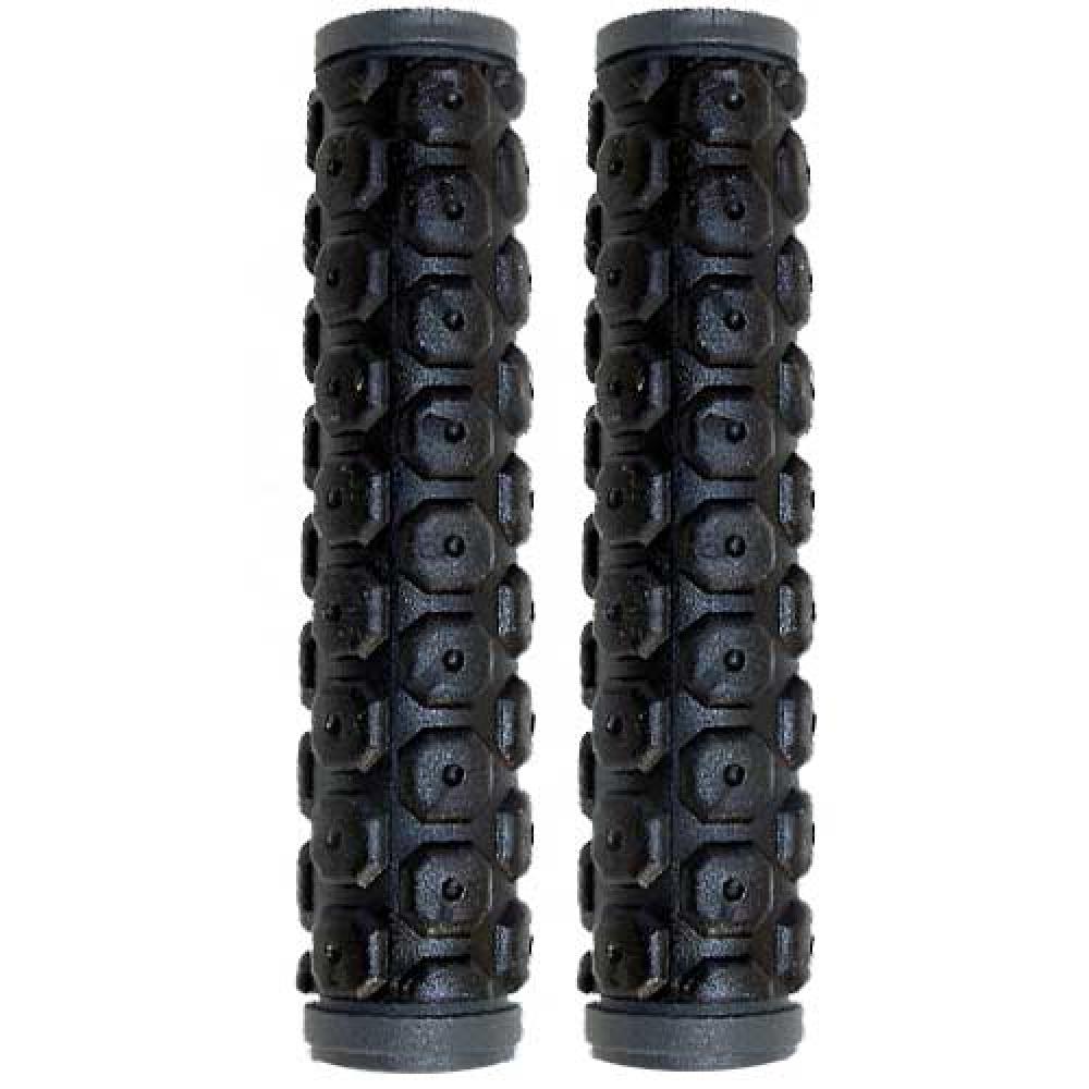 Messingschlager D2 KNOBS Fahrradgriffe 130 mm Schwarz-Grau - Komfort & Grip
