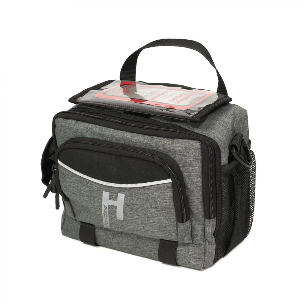 Haberland Lenkertasche 6l Bottle grau - praktische Lenker-Tasche mit Flaschenfach