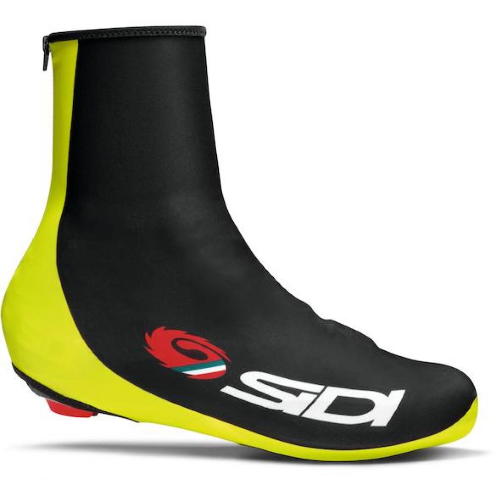 Sidi Chrono Plus Überschuhe Schwarz/Gelb Fluo Gr. 37-40 - Aerodynamischer Schuhüberzug