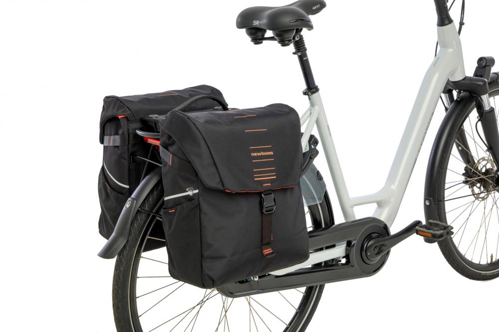 New Looxs Doppelpacktasche Vigo Double RT 2 2x18L Black Orange - sportliche Gepäckträger-Tasche