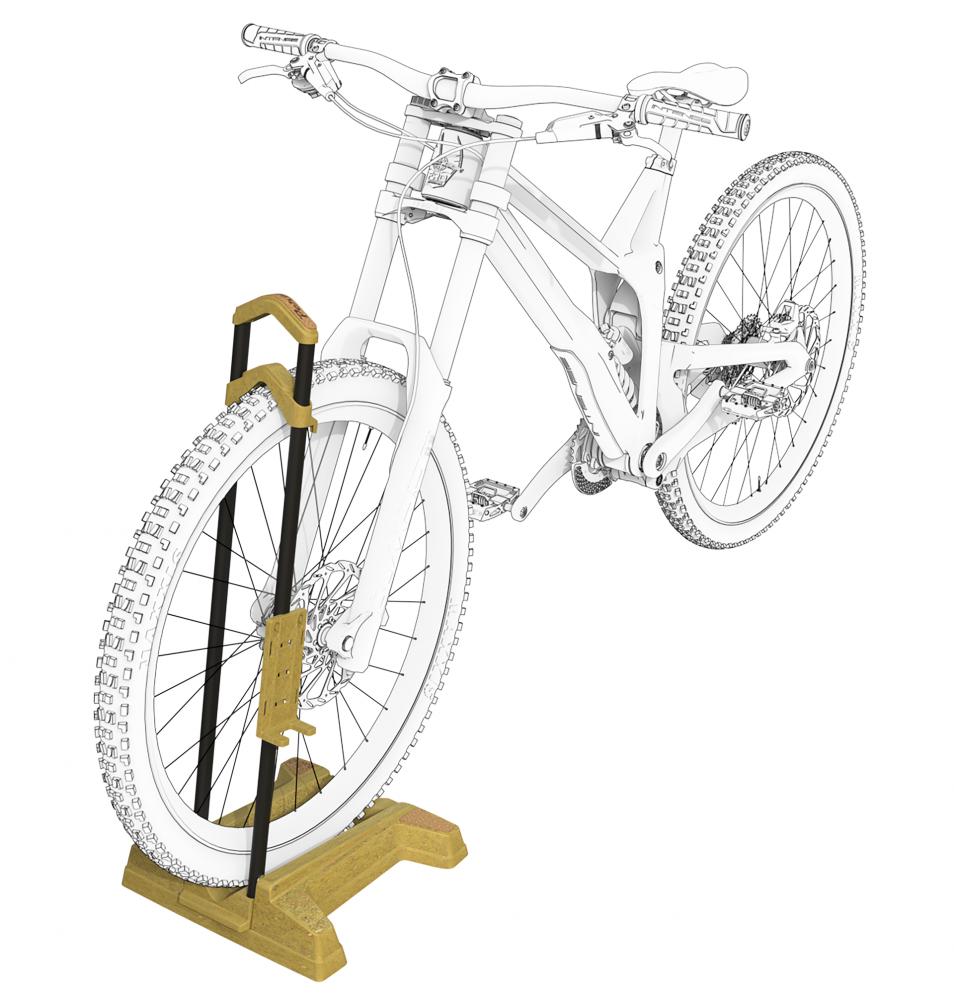 Abstellständer Peruzzo Lybra Bamboo faltbar,bis 29", inkl. E-Bike Ladehalter