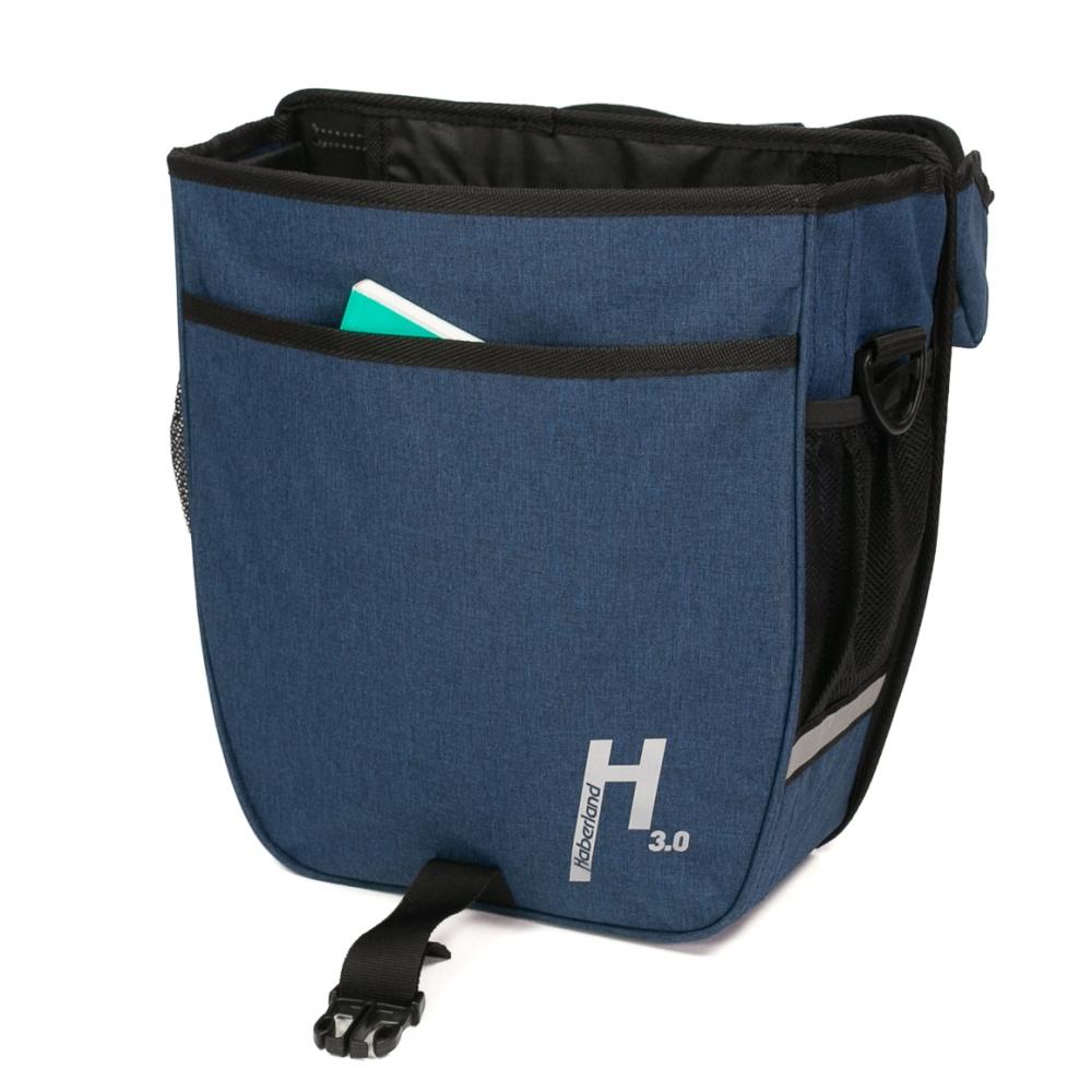 Haberland Einzeltasche 14l Basic 3.0 blau - praktische Fahrradtasche mit klappbarem Volumen