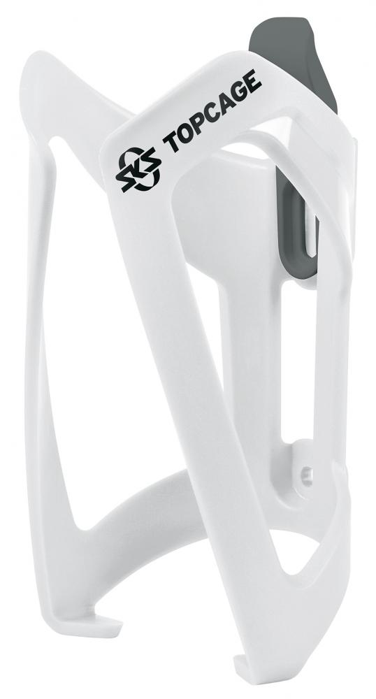 SKS Topcage Flaschenhalter weiß, flexibler Kunststoff, 53g, für 1,5L PET-Flaschen, verstellbarer Fanghaken, Made in Germany