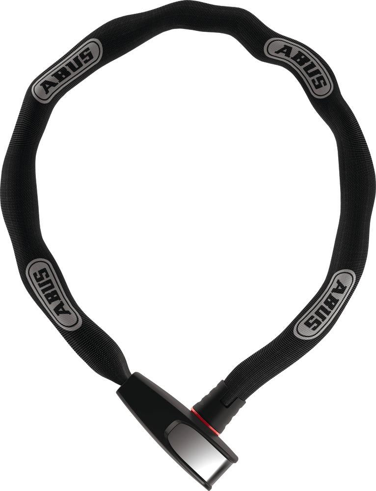 ABUS Catena 6806K/85 Kettenschloss, 85 cm, 6 mm Vierkantkette, Textilschlauch, Sicherheitslevel 6, schwarz