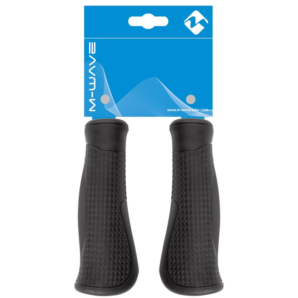 M-Wave Cloud Base 2 Poignée de vélo Ergonomique Adulte Unisexe, Noir, 130/95 mm