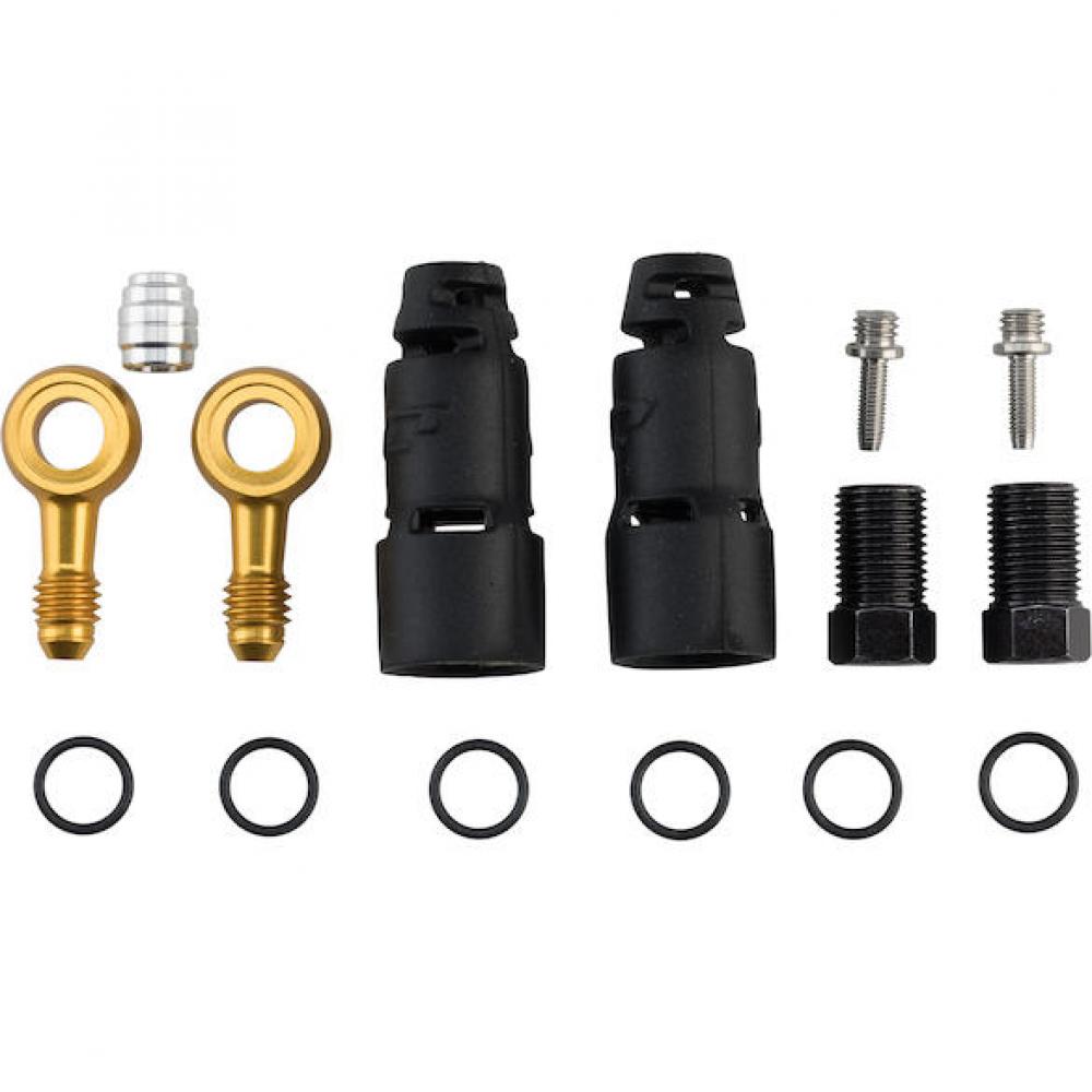 Jagwire Anschlussset Pro Quick-Fit Adapter für SRAM/AVID Universalgröße Schwarz/gold - maximale Bremsperformance