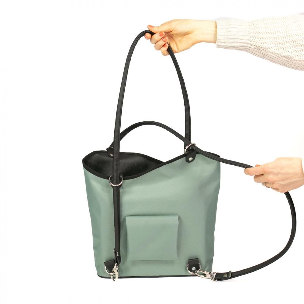 Haberland Lenkertasche Melanie salbei/schwarz - flexible Rucksack-Lenkertasche für Alltag & Tour