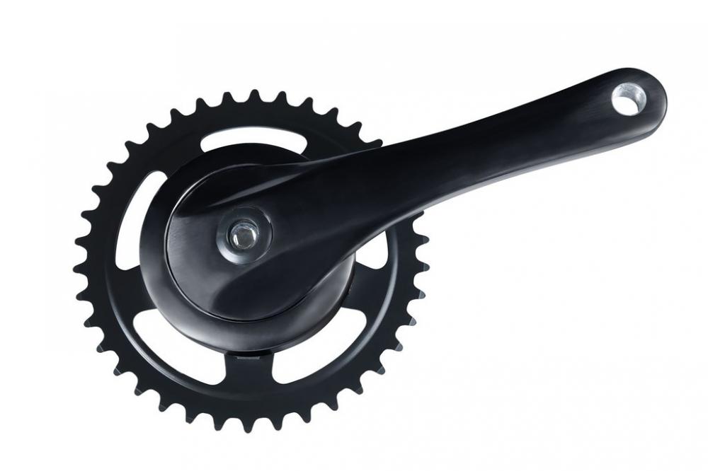 Mijnen Pieper Kettenradgarnitur Alu Rock schwarz 170mm,38 Z. 4-kant mit Abdeckscheibe