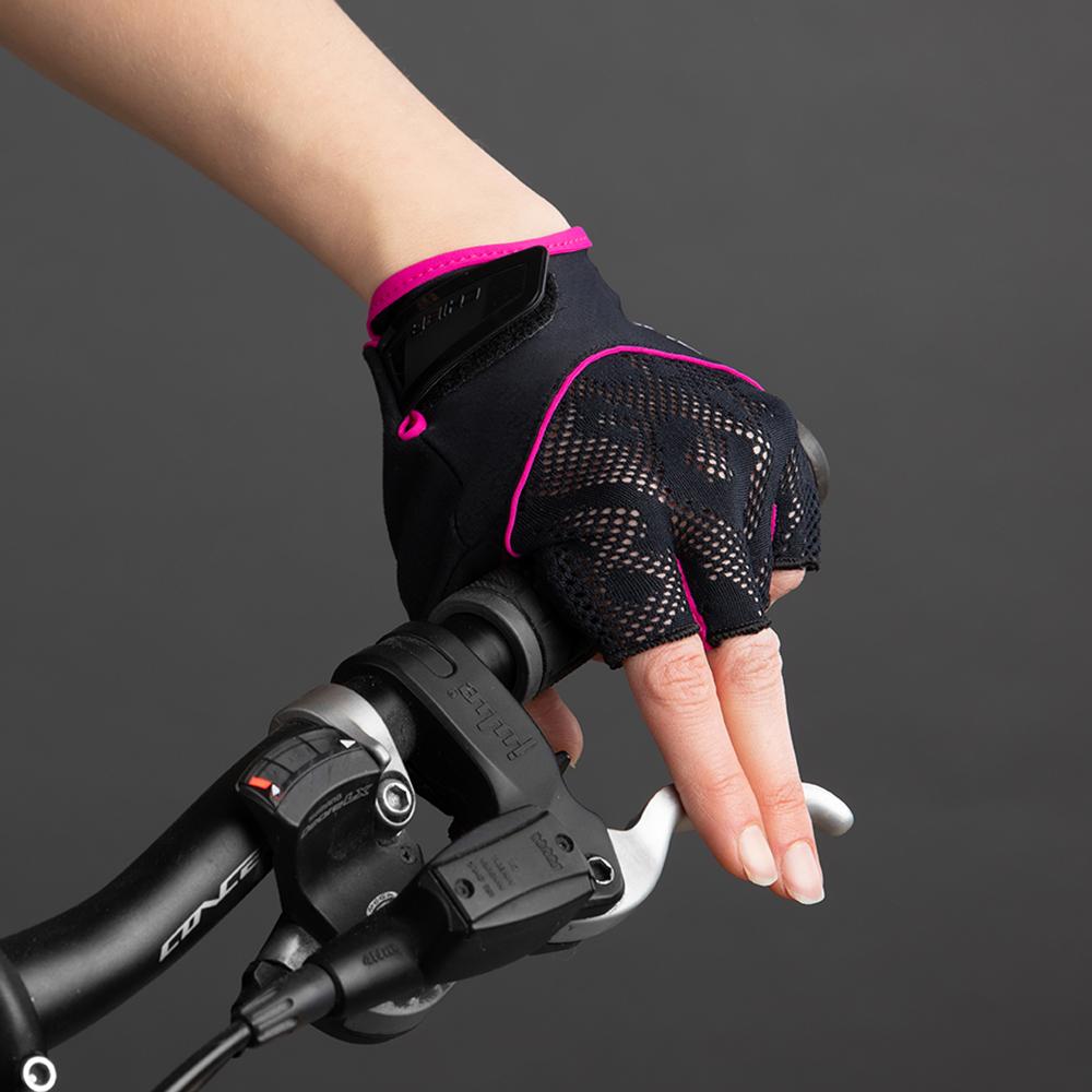 CHIBA Lady Gel - Damen Radhandschuhe schwarz/pink, Gelpolsterung, Größe M