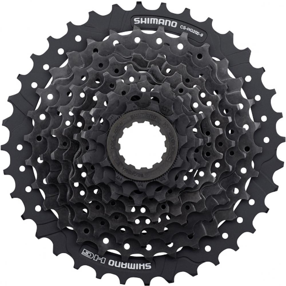 Shimano Acera CS-HG200 9-fach Kassette 11-36 Zähne, schwarzes Ritzelpaket für robuste Fahrradschaltungen.