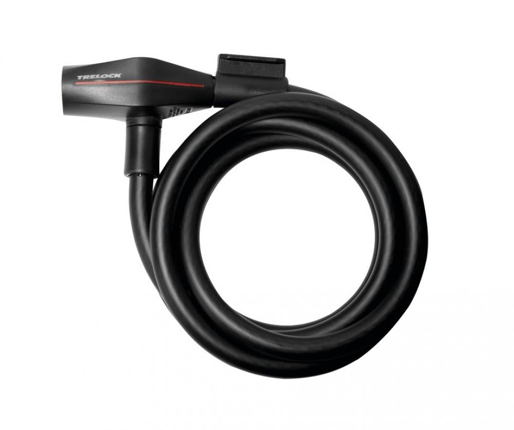 Trelock Spiralkabelschloss 180 cm D 10 mm SK 210/180 schwarz mit Halter ZK 234