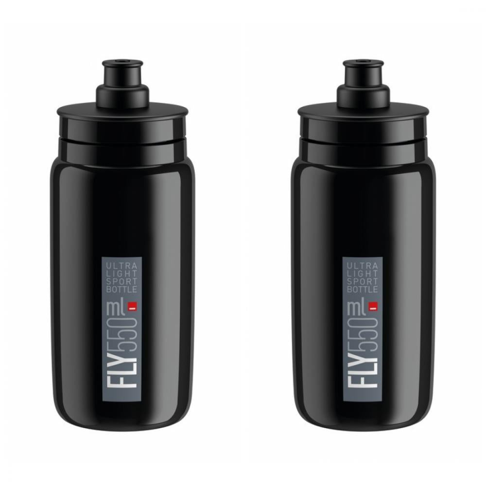 Elite 2x Trinkflasche Fly 550 ml schwarz grau