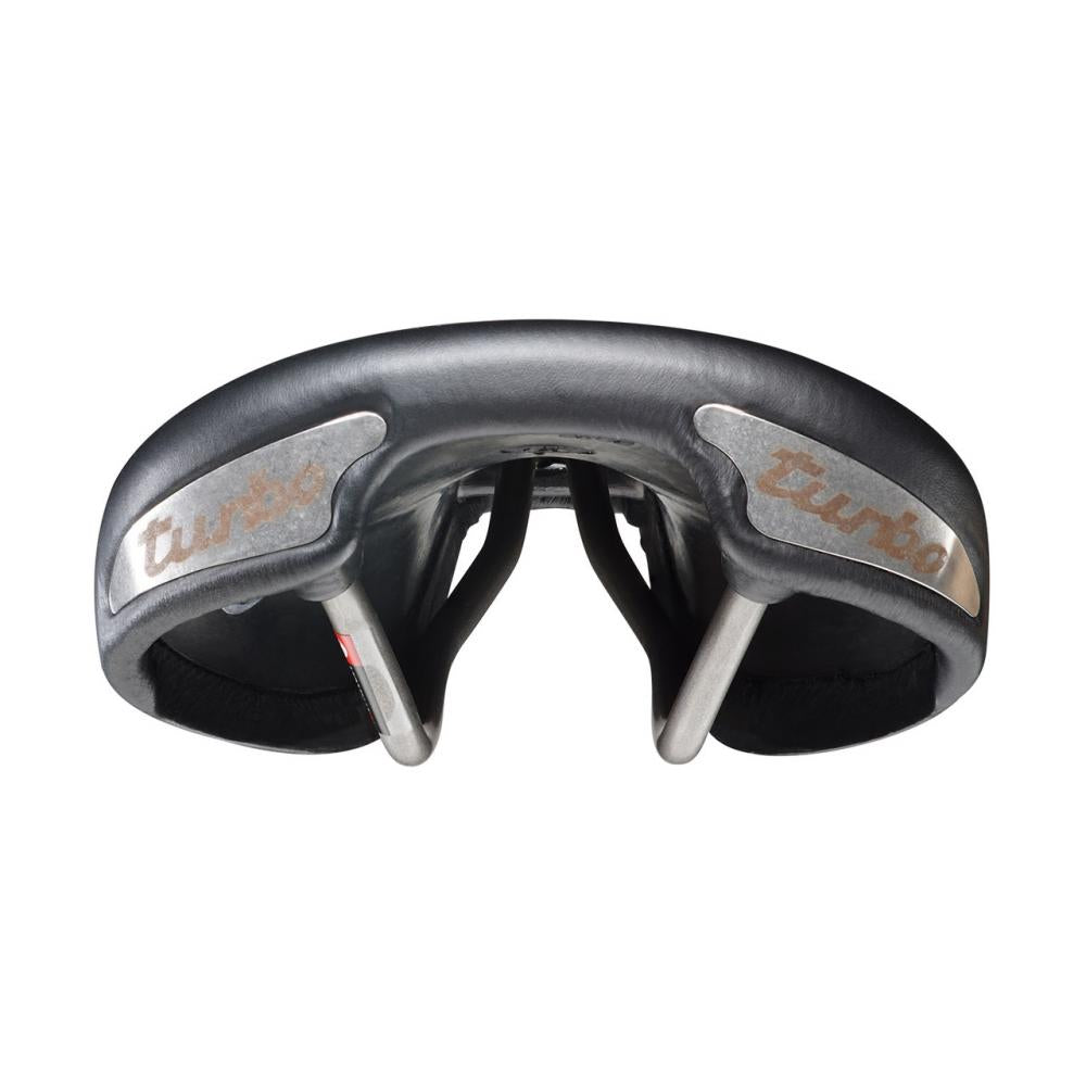 Selle Italia Turbo Bonnie Leder-Sattel L1 schwarz 146 × 275 mm, Fec-Alloy Gestell Ø 7 mm