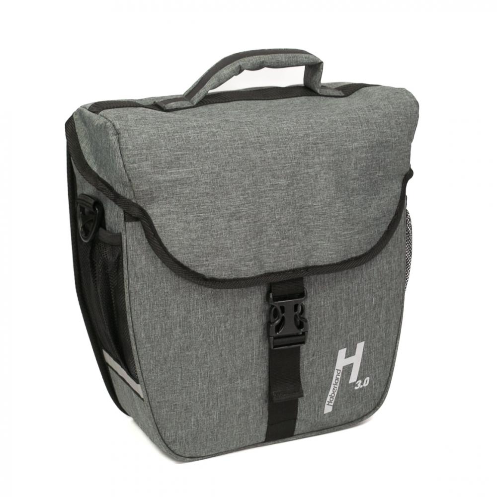 Haberland Einzeltasche 14l Basic 3.0 grau - praktische Gepäckträgertasche für Alltag und Tour