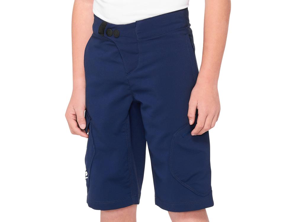 100% Ridecamp Youth Short 28" navy - komfortable MTB-Short für junge Rider