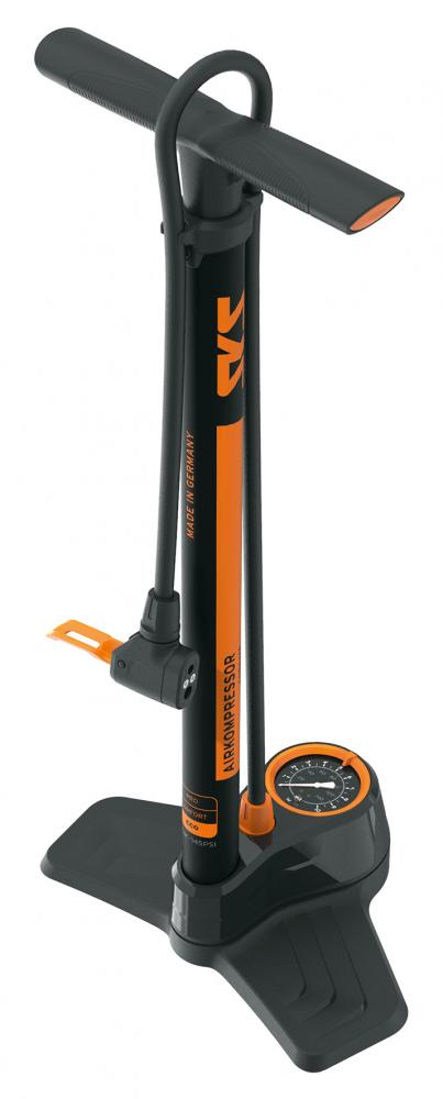 SKS Airkompressor Compact 10.0 Standpumpe mit Präzisionsmanometer und MULTI VALVE-Kopf, 10 bar, Made in Germany.