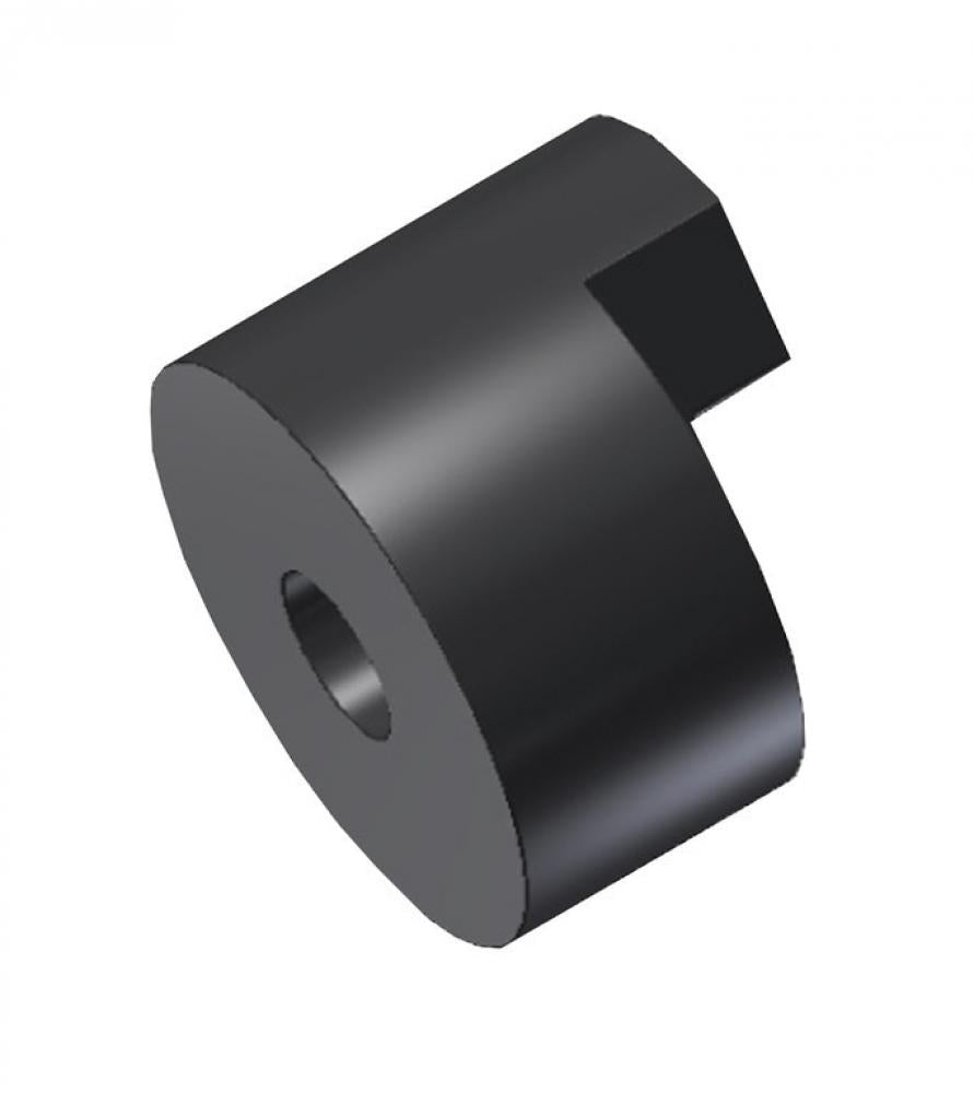Thule 3D Dropout Adapter 10mm Spacer, schwarz, zylindrisch mit rechteckiger Aussparung.