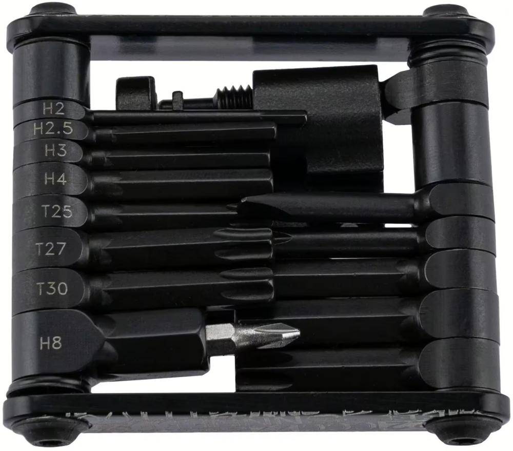 CONTEC Pocket Gadget F22 Stealth Fahrrad-Multitool, 22 Funktionen, Kettennieter, Torx, Innensechskant, Speichenschlüssel, schwarz